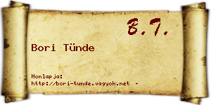 Bori Tünde névjegykártya